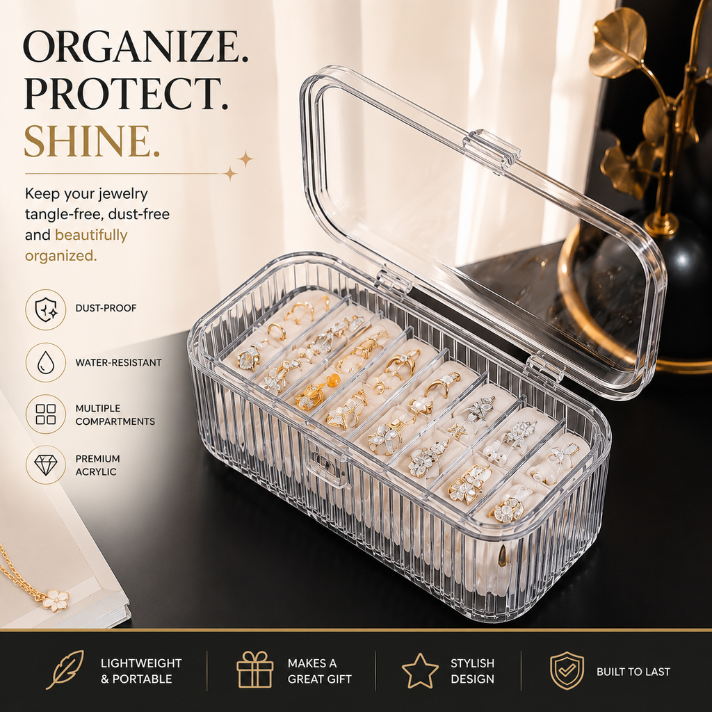 Acrylic Jewelry Organizer Box (Set of 10)